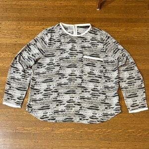 Zara Black and White Textured Blouse